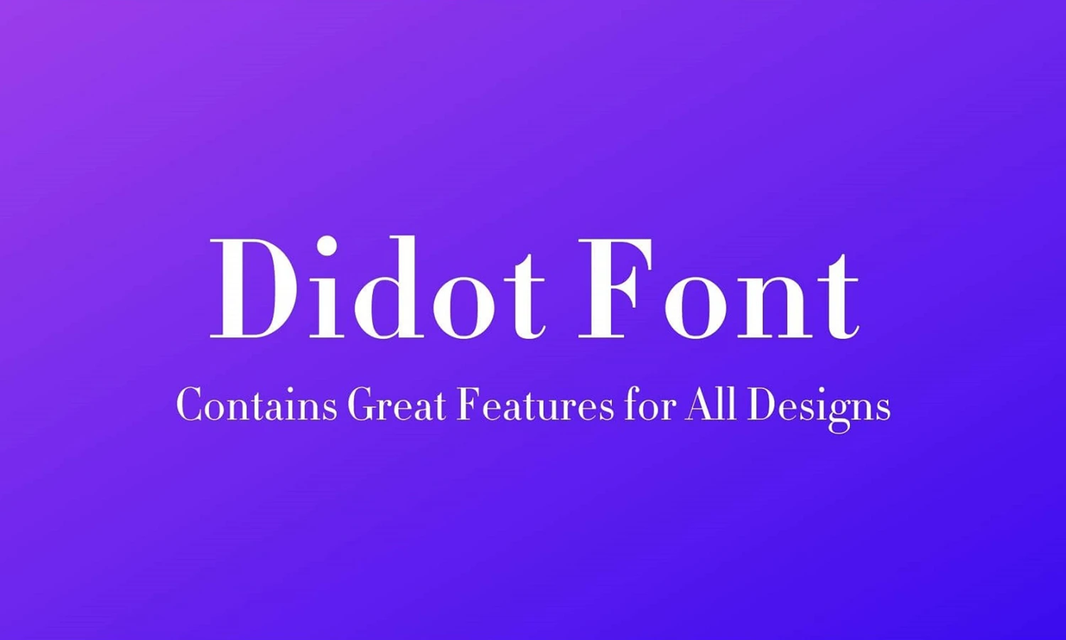 Schriftmuster „Didot Font“ in weißen Buchstaben auf violettem Grund